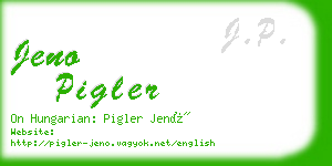 jeno pigler business card